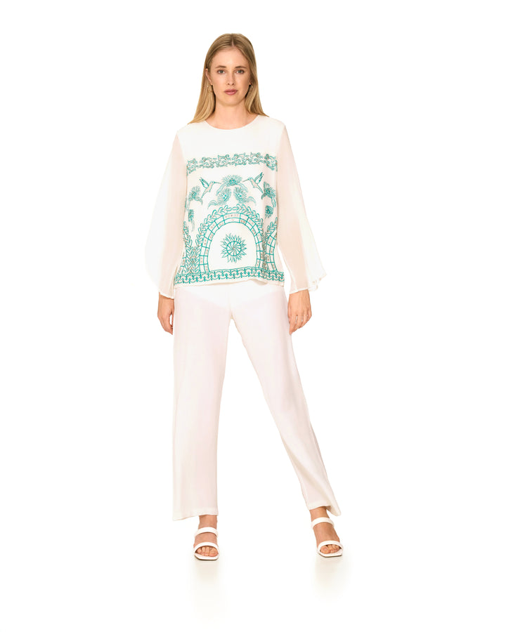 Divaginata White Embellished Top