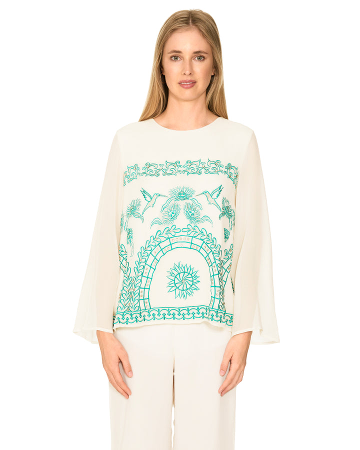 Divaginata White Embellished Top
