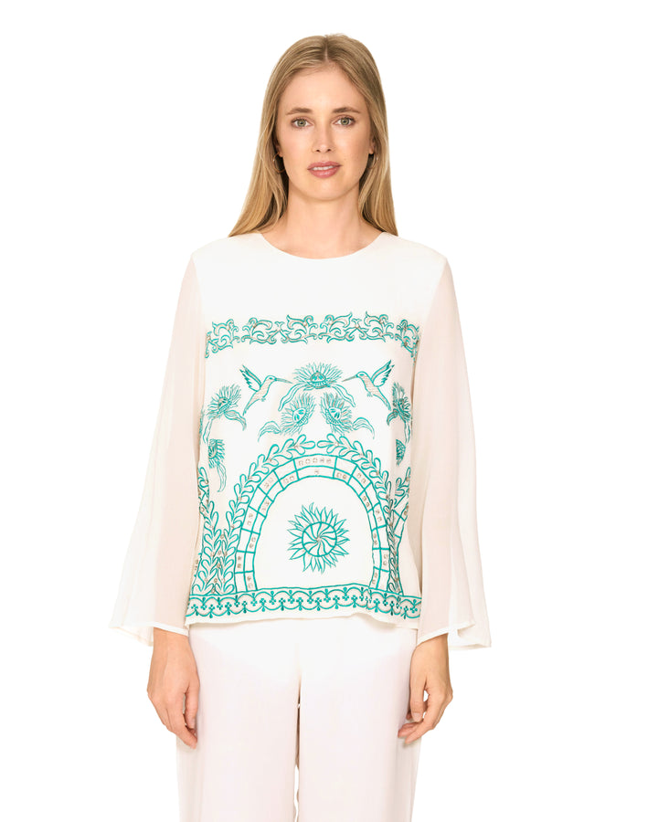 Divaginata White Embellished Top