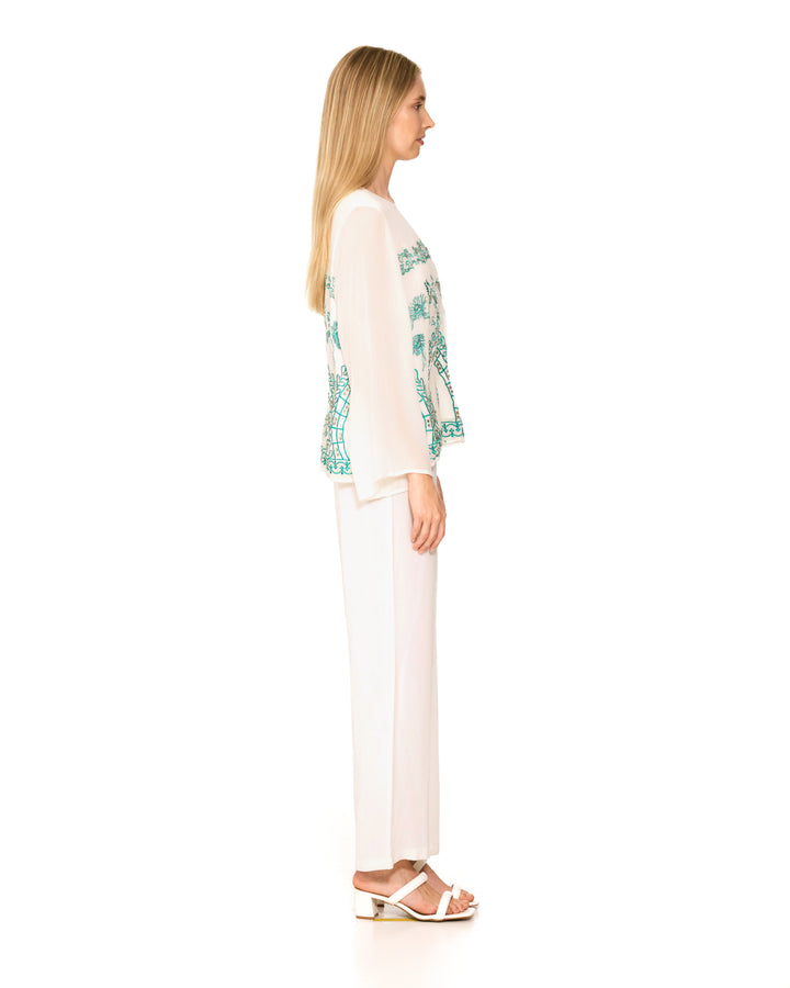 Divaginata White Embellished Top
