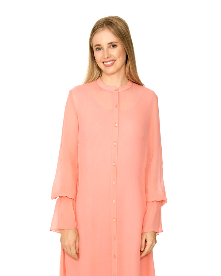 Falcata Coral Printed Maxi ShirtDress