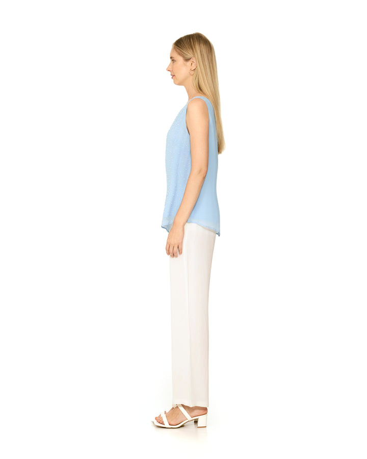 Planifolia Blue Embellished Viscose Top