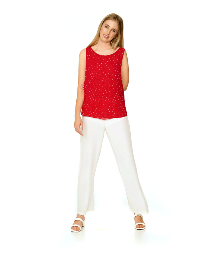 Planifolia Red Embellished Viscose Top