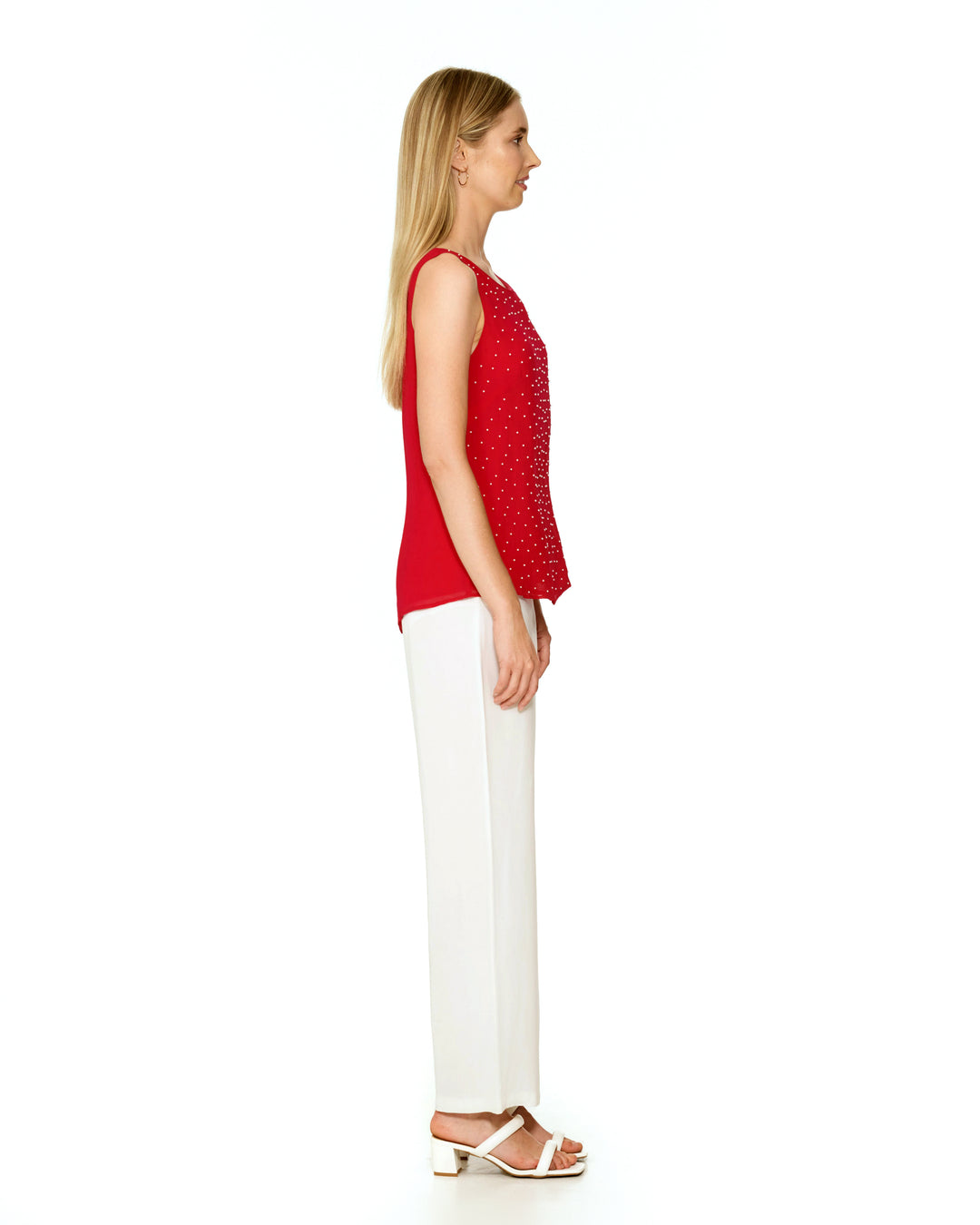 Planifolia Red Embellished Viscose Top