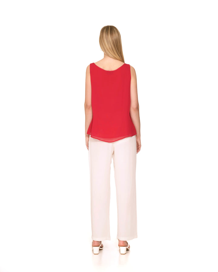 Planifolia Red Embellished Viscose Top