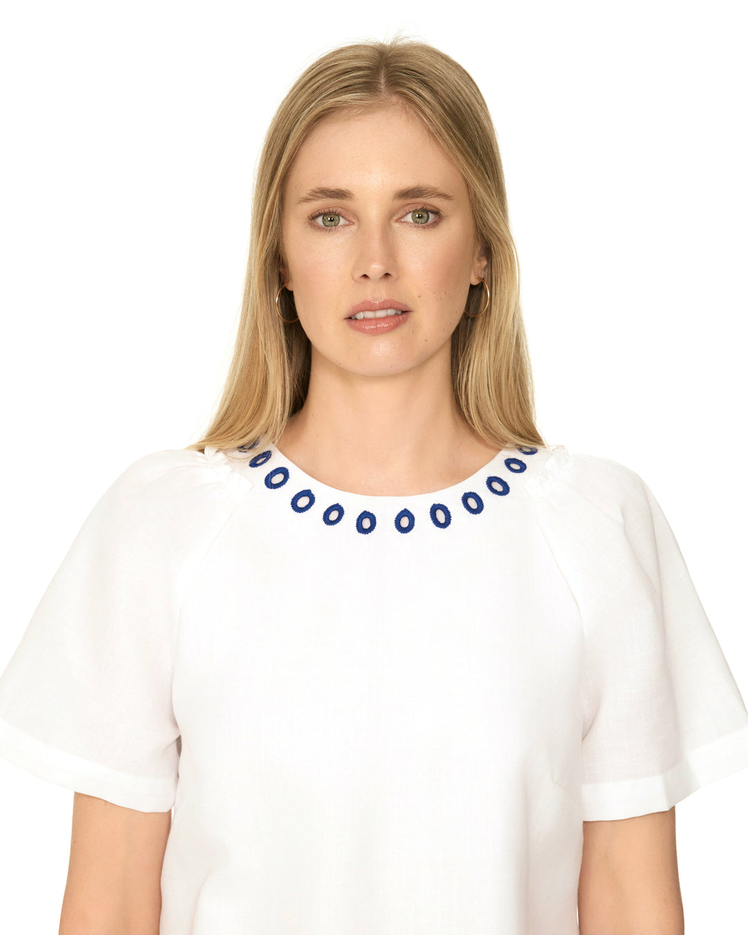 Galpinii White Embroidered Shift Dress