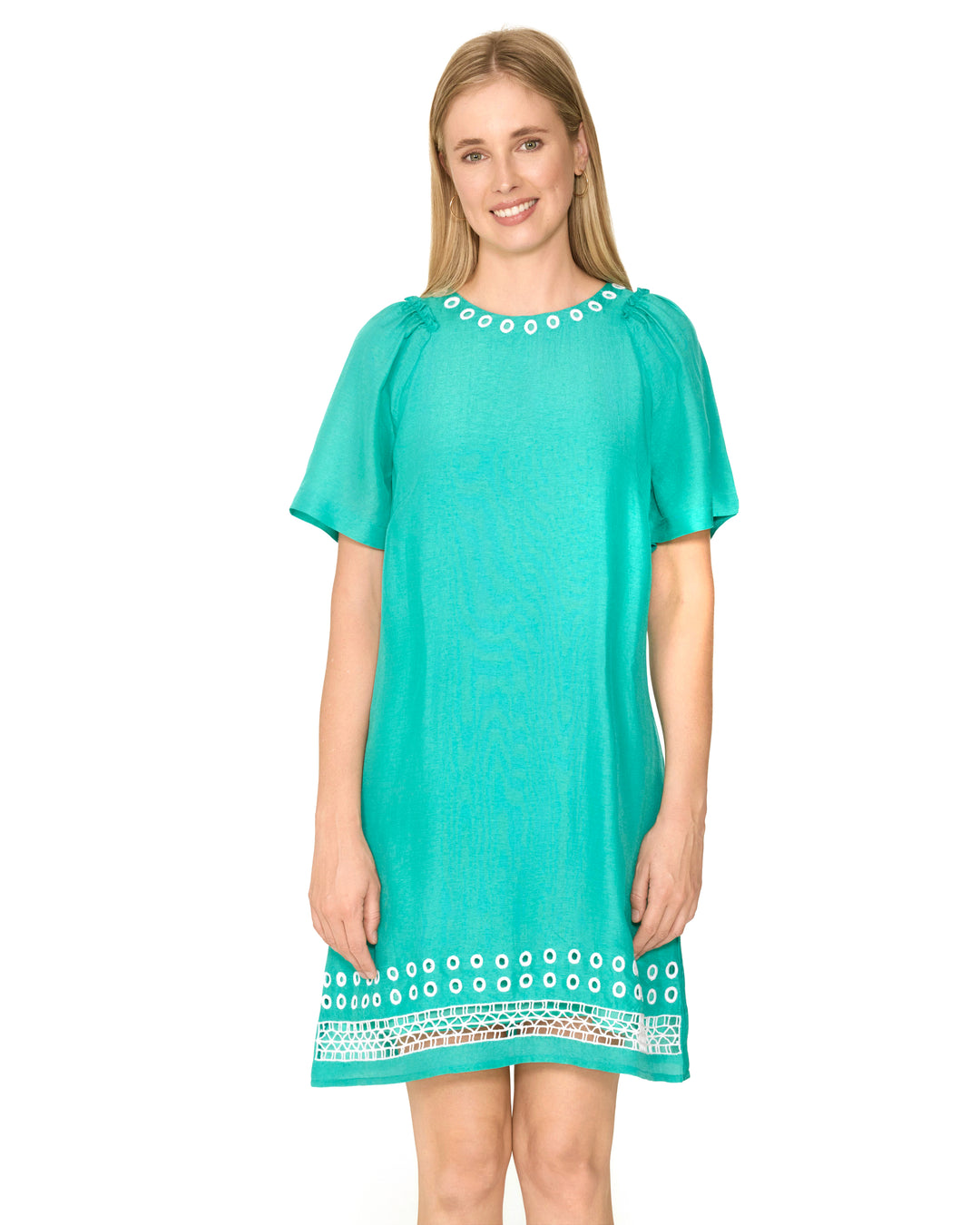 Galpinii Green Embroidered Shift Dress