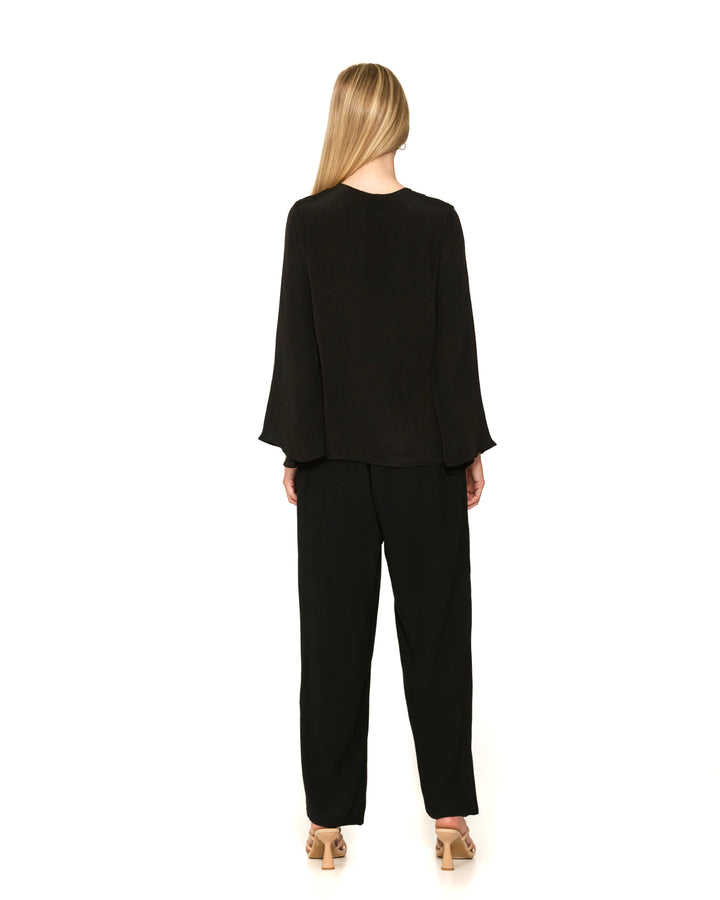 Latifolia Black Embellished Top