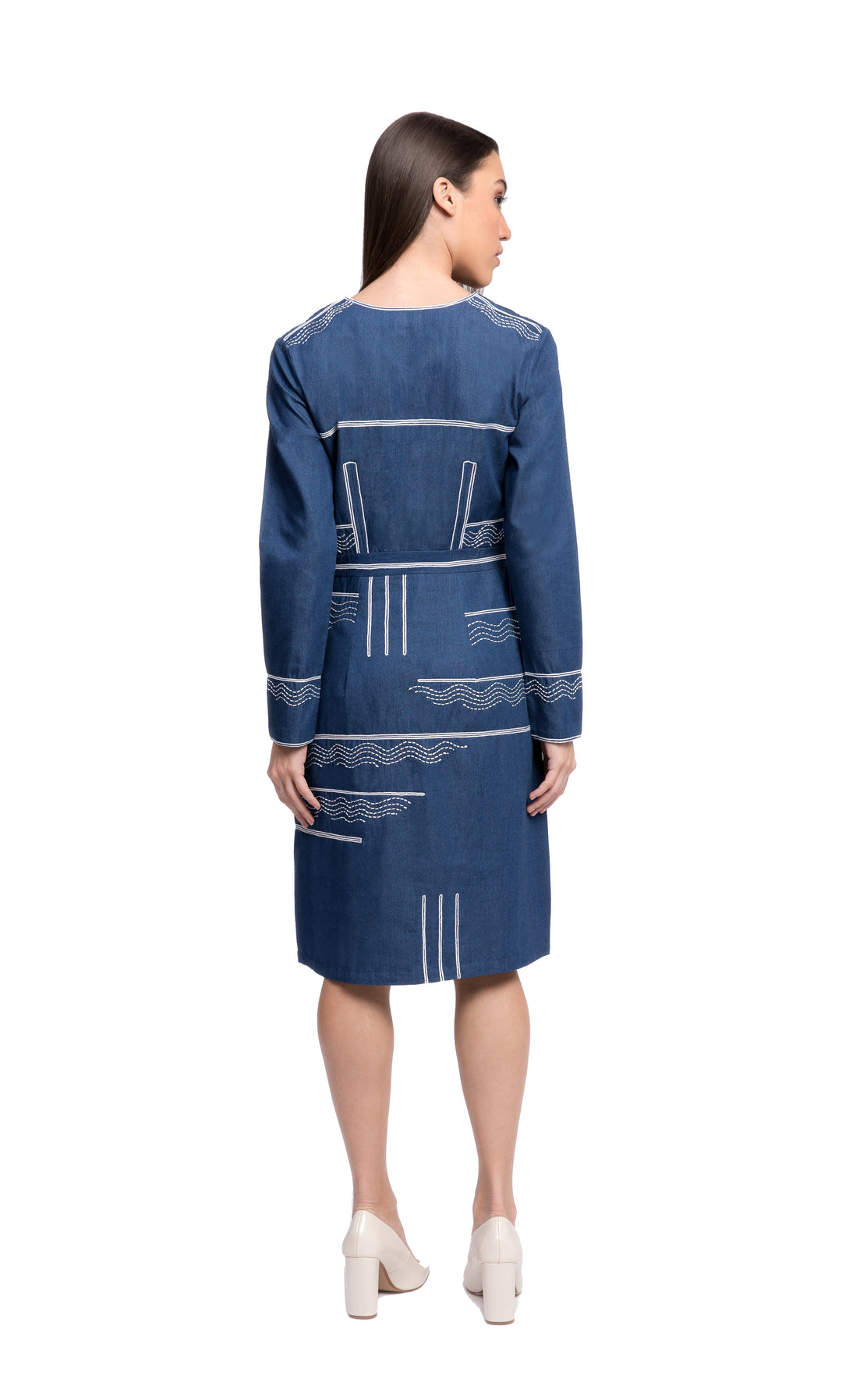 ADONIS Embroidered Denim Dress